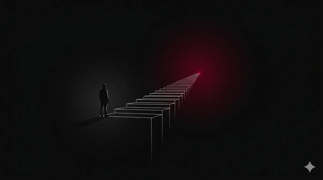 el Creador invisible viendo a lo lejos lo que puede lograr si toma acción
