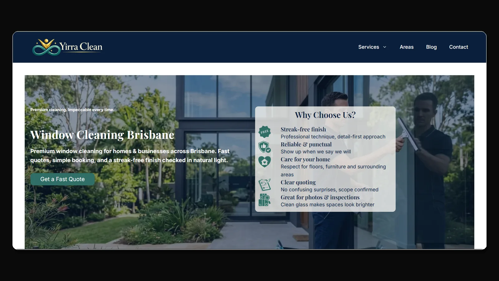 Sitio web de Yirra Clean en Brisbane