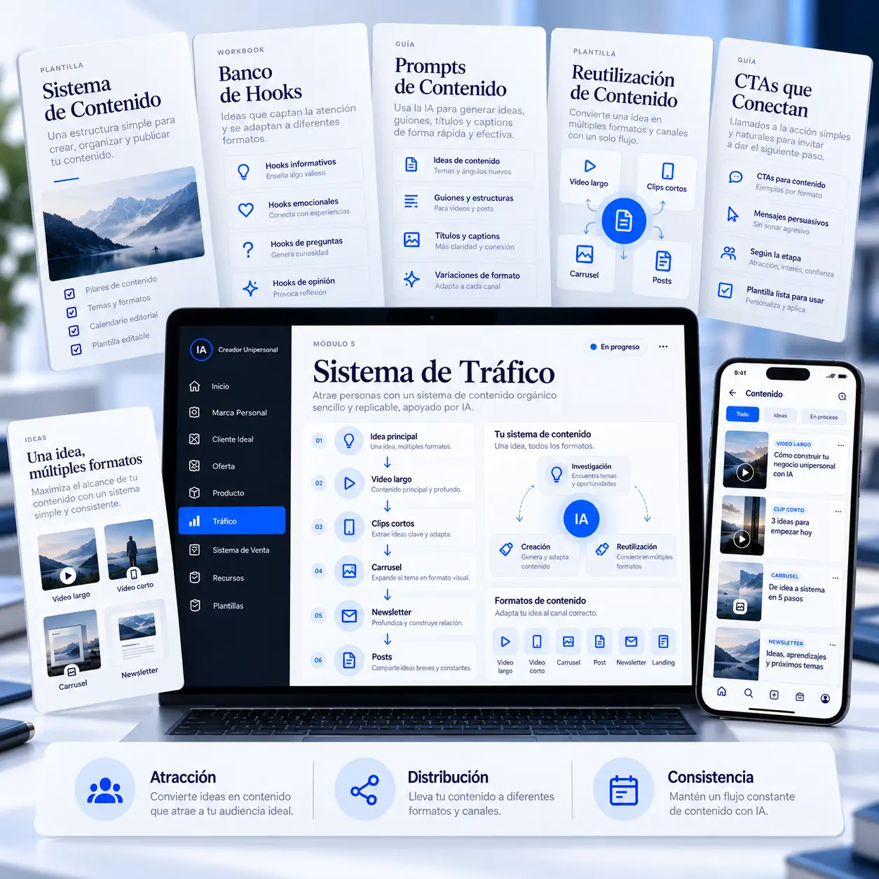 Sistema de tráfico para negocio unipersonal con IA de Piomarketer